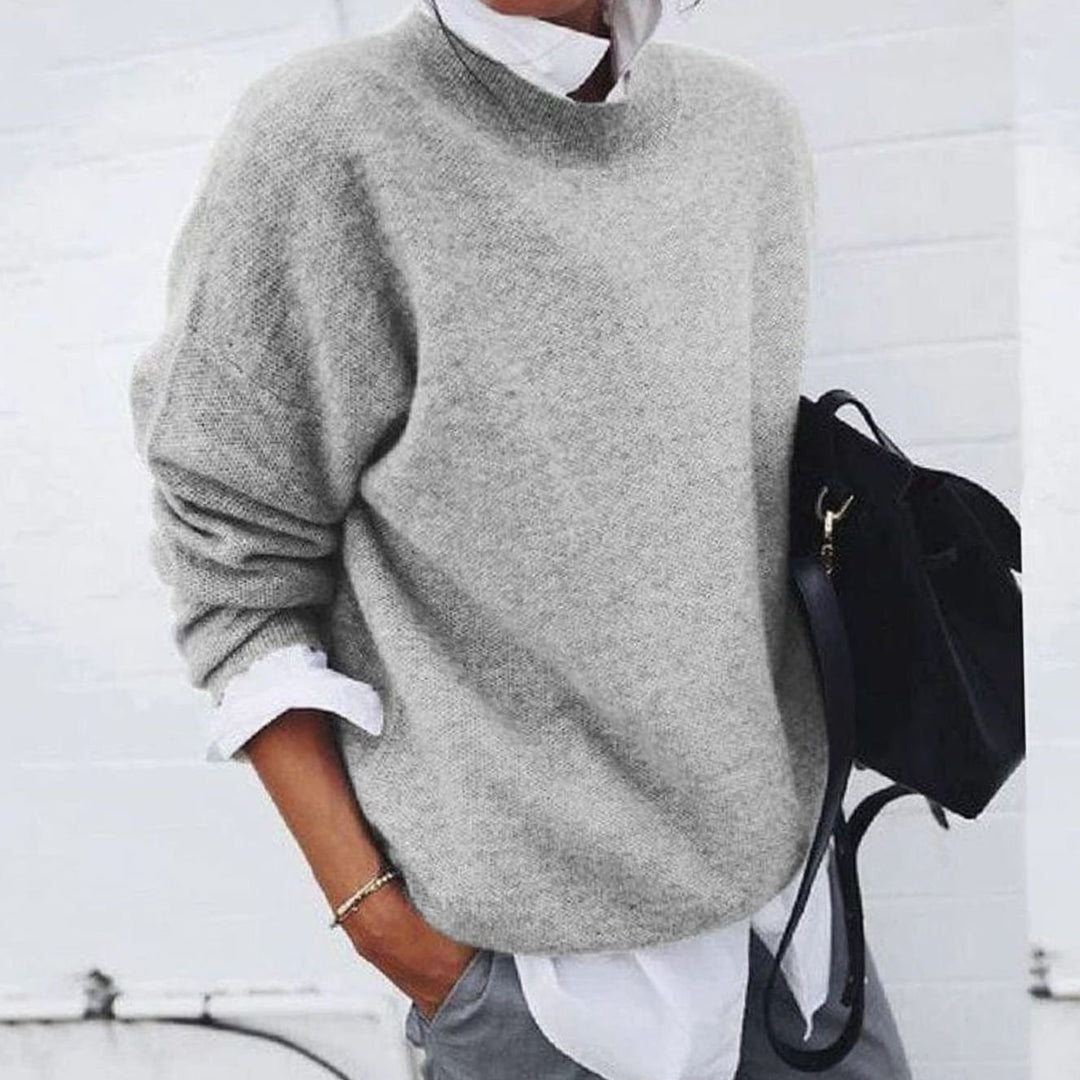 Women's Relaxed-Fit Crew-Neck Knit Pullover Jumper