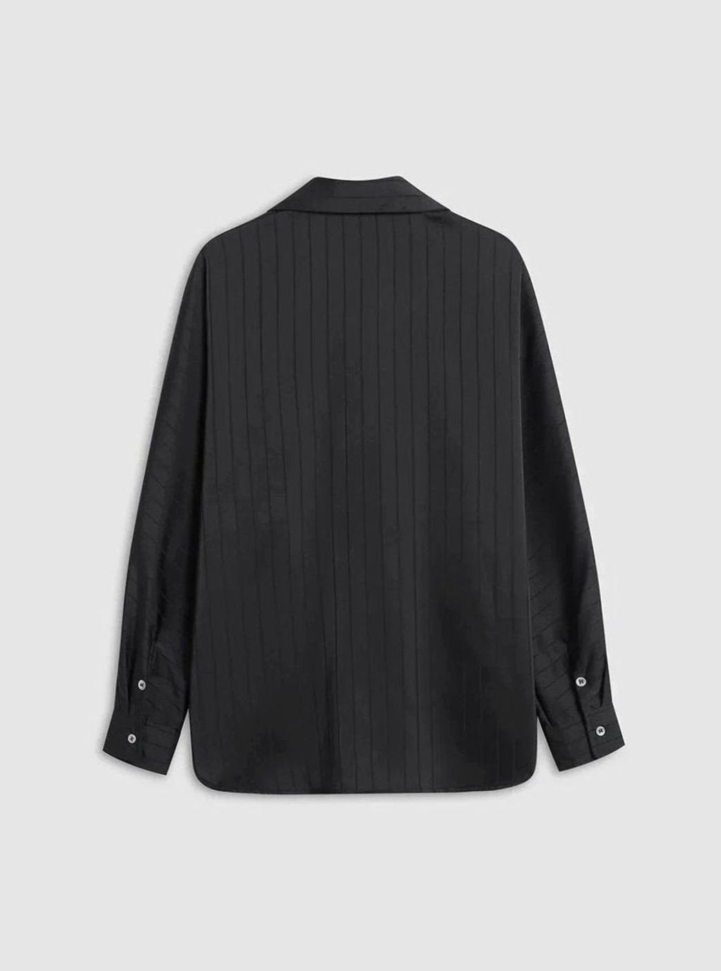 Women's Relaxed-Fit Gold-Button Striped Satin Blouse