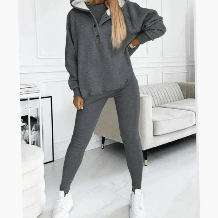 Women's Relaxed-Fit Hooded Sweatshirt Jogger Three-Piece Set