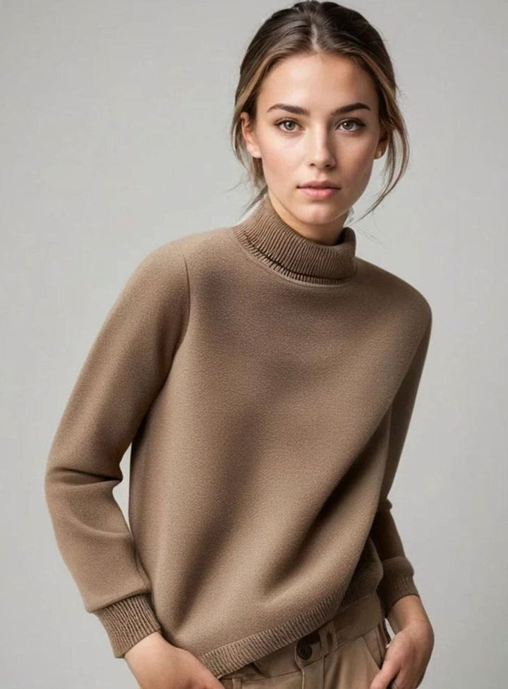 Women's Relaxed-Fit Roll Neck Knitted Jumper