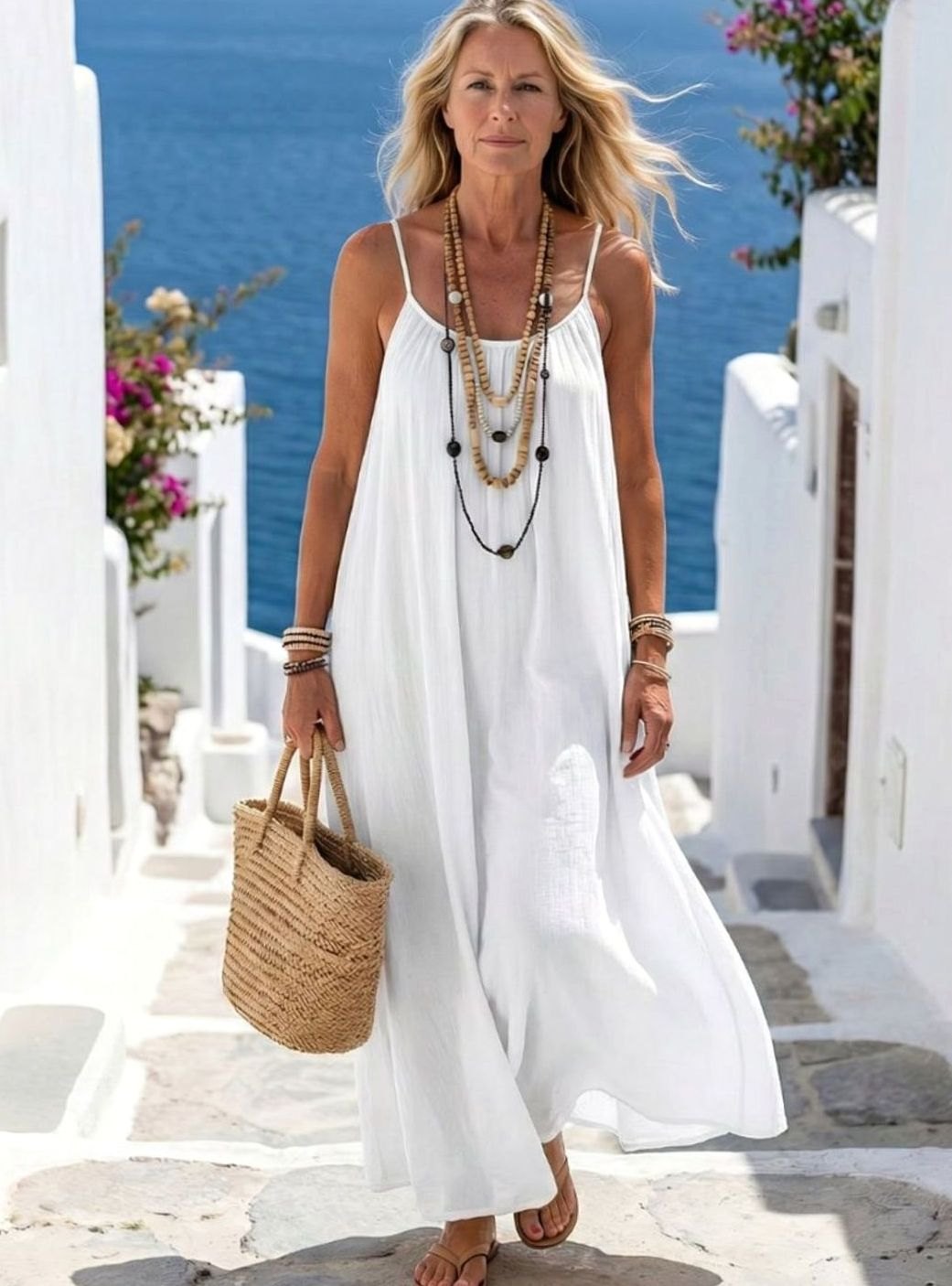 Women's Relaxed Loose-Fit Sleeveless Long Maxi Dress