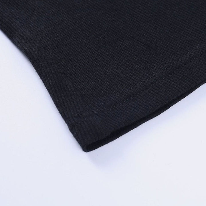 Women's Ribbed Cut-Out Long-Sleeve Fitted Top