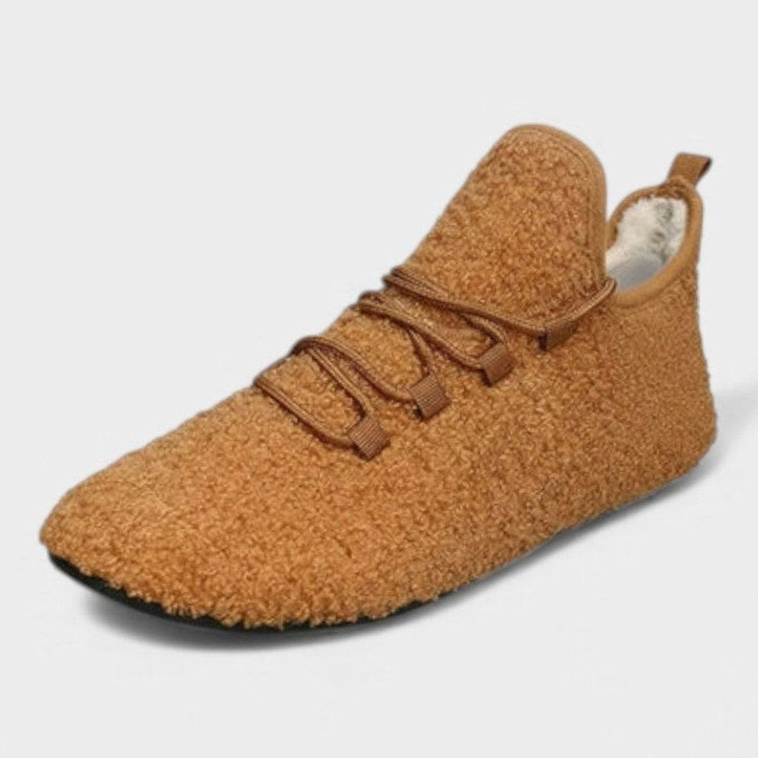 Women's Round-Toe Plush Lace-Up Flat Non-Slip Trainers