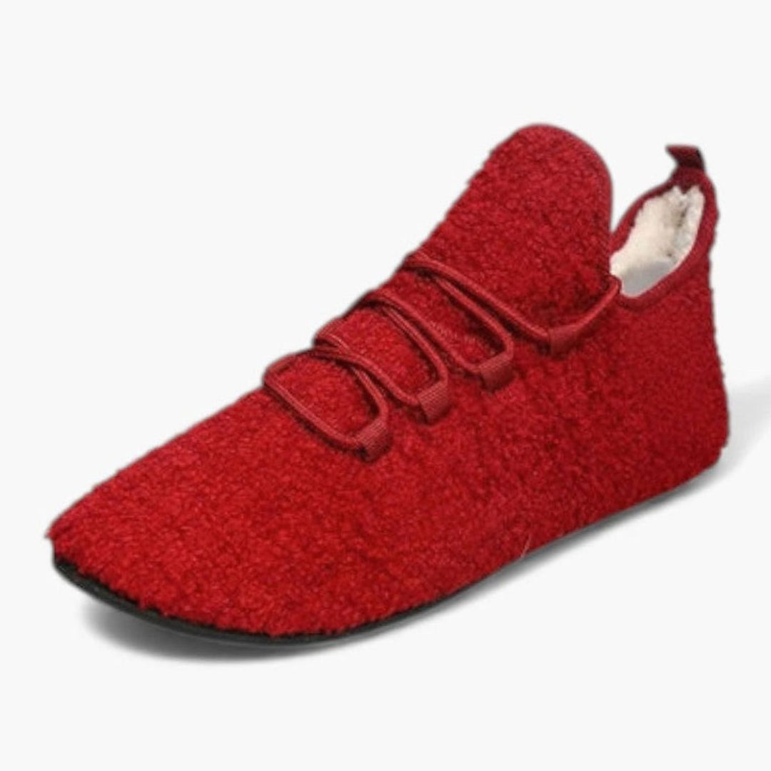 Women's Round-Toe Plush Lace-Up Flat Non-Slip Trainers