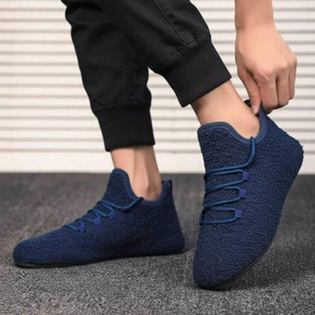 Women's Round-Toe Plush Lace-Up Flat Non-Slip Trainers