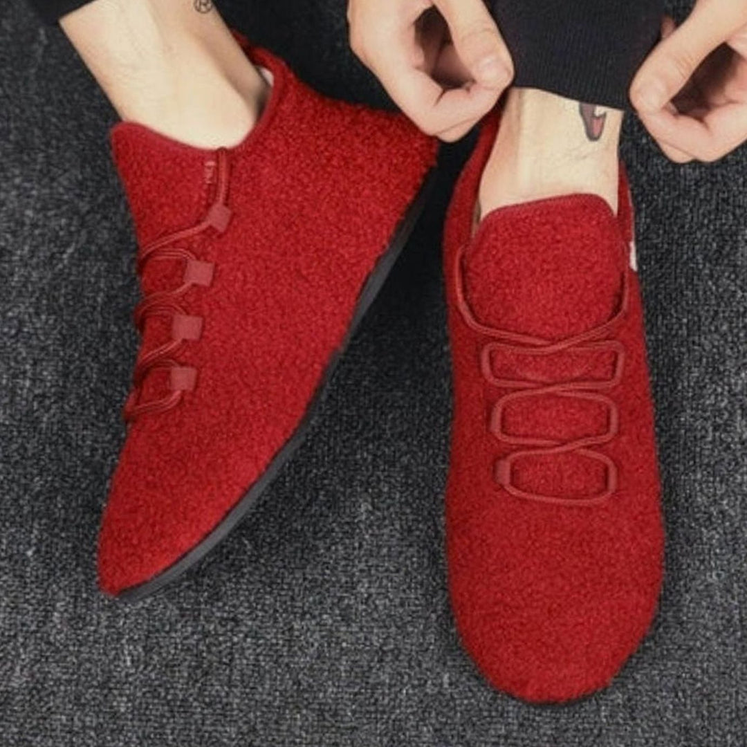 Women's Round-Toe Plush Lace-Up Flat Non-Slip Trainers