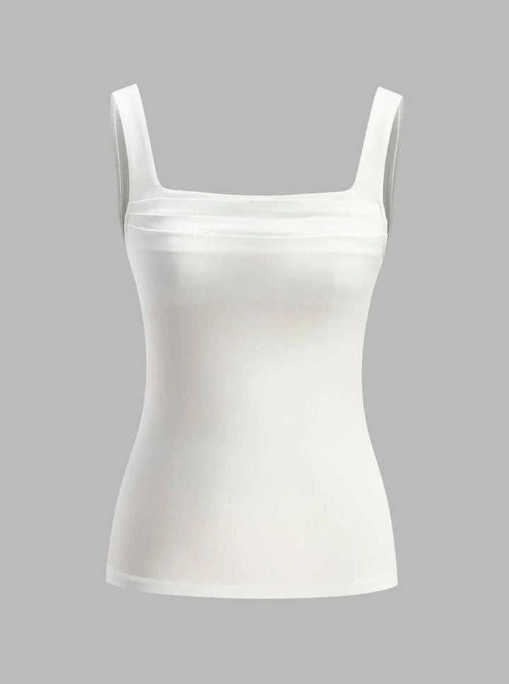 Women's Ruched Square-Neck Sleeveless Crop Top