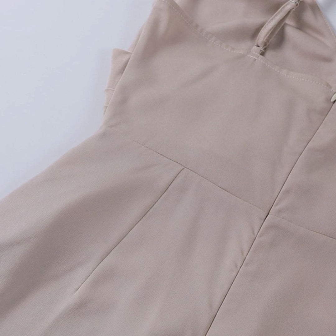 Women's Satin Wrap Maxi Dress Deep V-Neck Thigh Split
