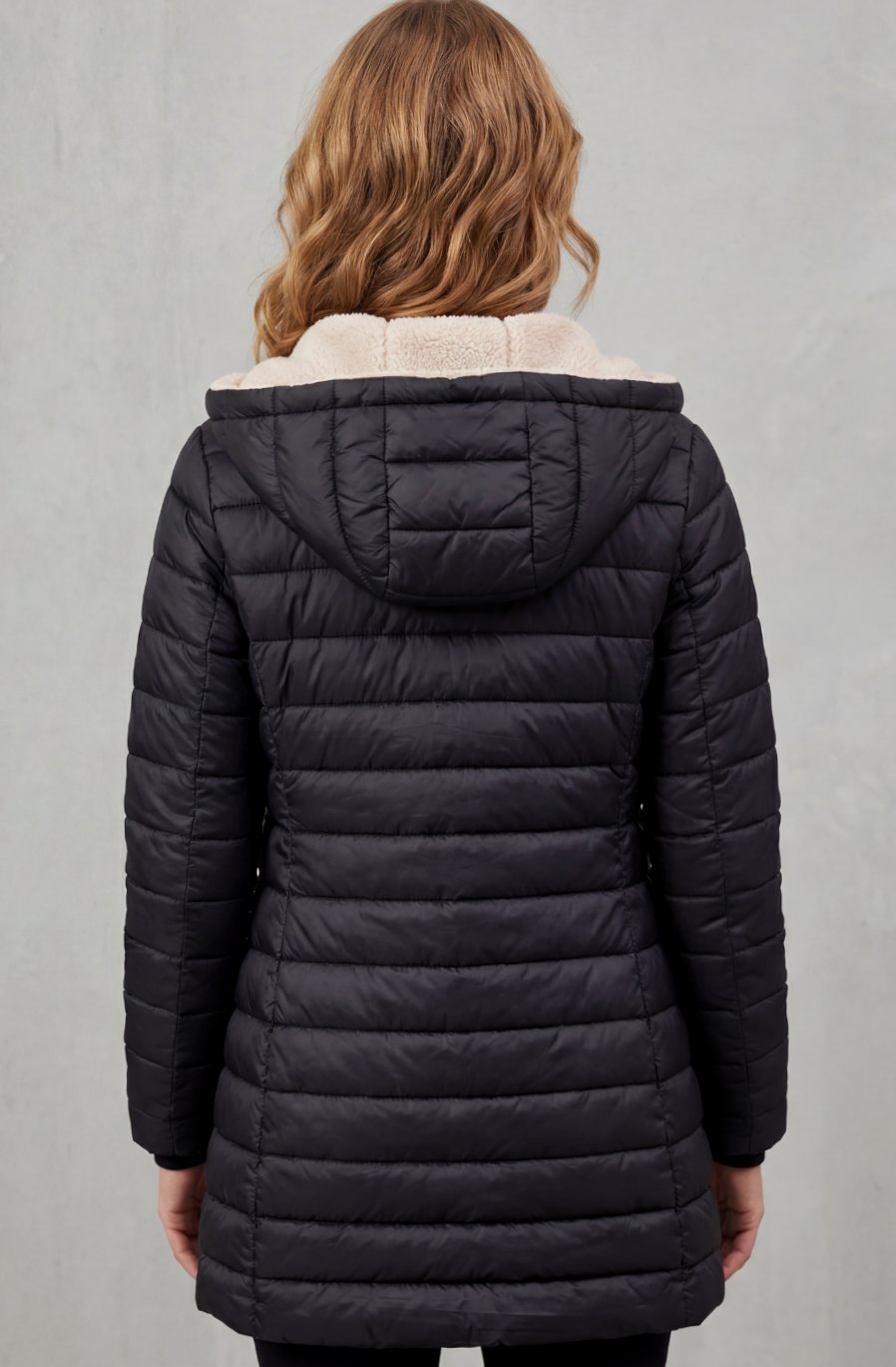Women's Sherpa-Lined Hooded Puffer Coat