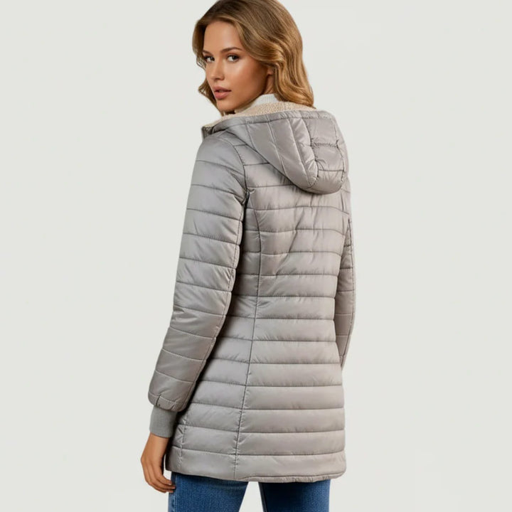 Women's Sherpa-Lined Hooded Quilted Winter Coat
