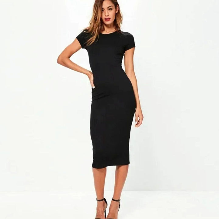 Women's Short-Sleeve Bodycon Midi Dress