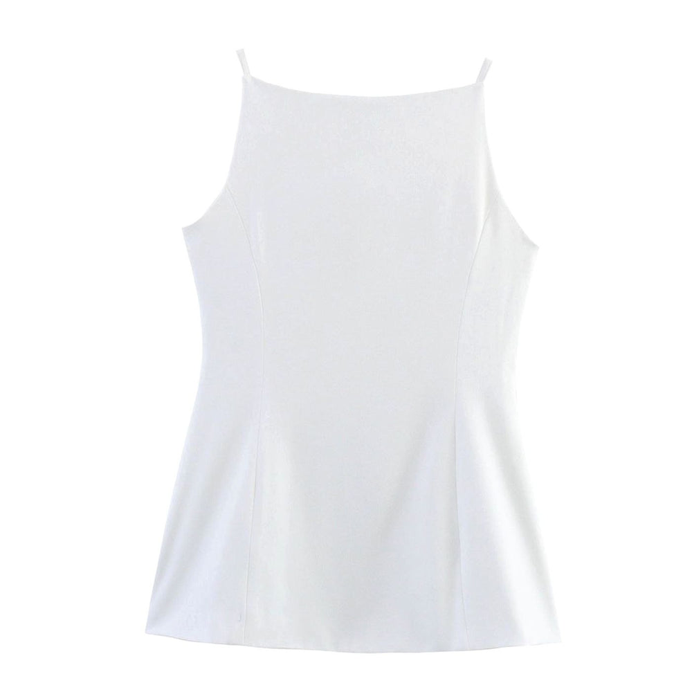 Women's Sleeveless Button-Front Tailored Vest Top