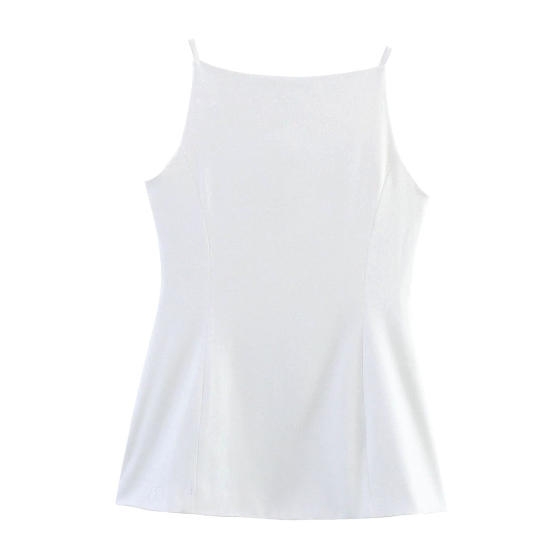 Women's Sleeveless Button-Front Tailored Vest Top