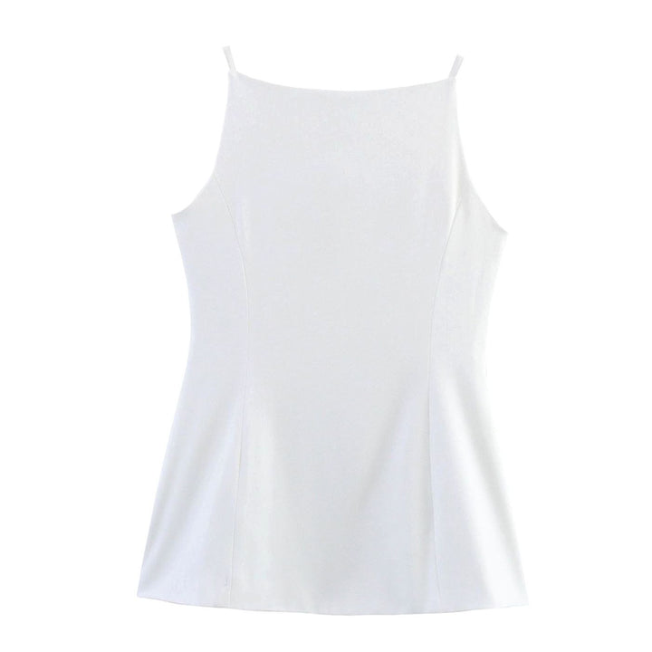 Women's Sleeveless Button-Front Tailored Vest Top