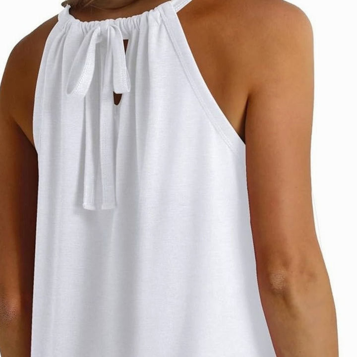 Women's Sleeveless Halter-Neck Relaxed-Fit Blouse Top