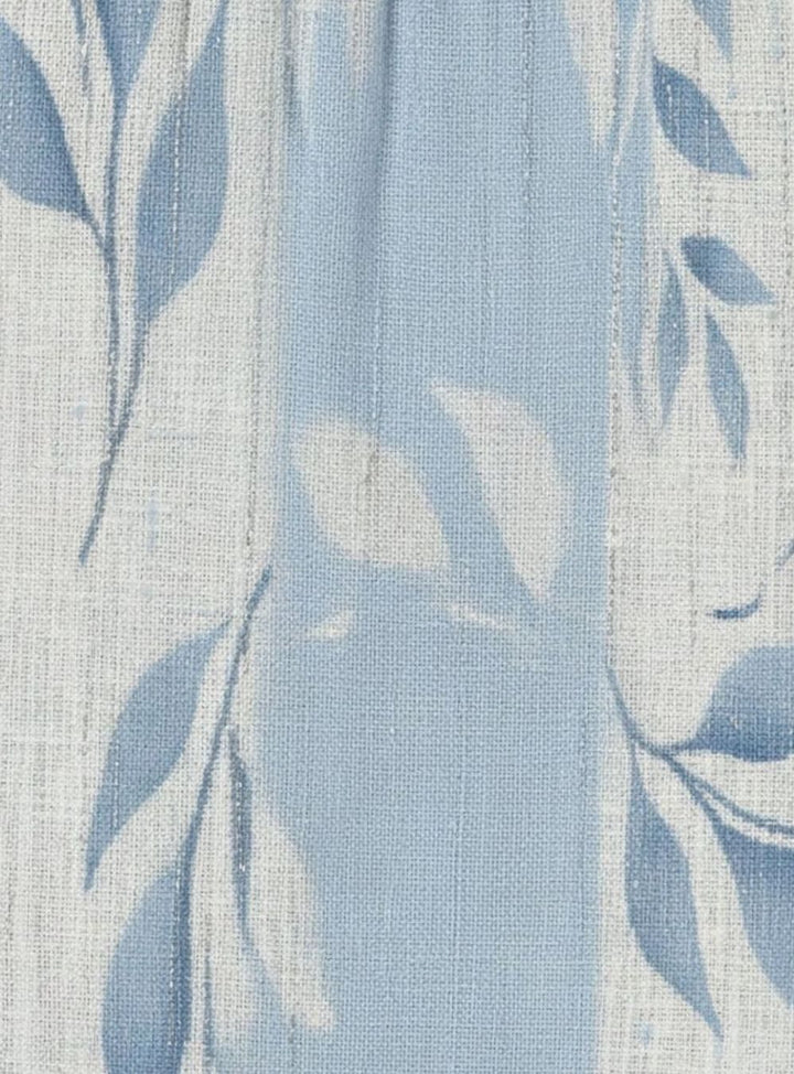 Women's Sleeveless Leaf Print Relaxed Midi Dress, Light Blue