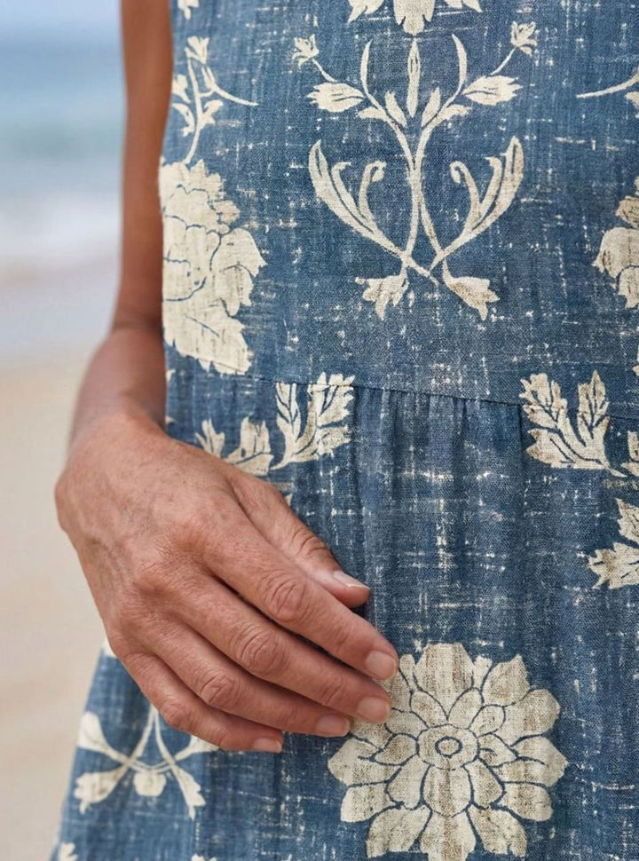 Women's Sleeveless Relaxed-Fit Floral Midi Dress
