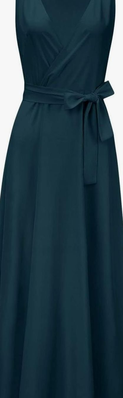Women's Sleeveless V-Neck Wrap Maxi Evening Dress