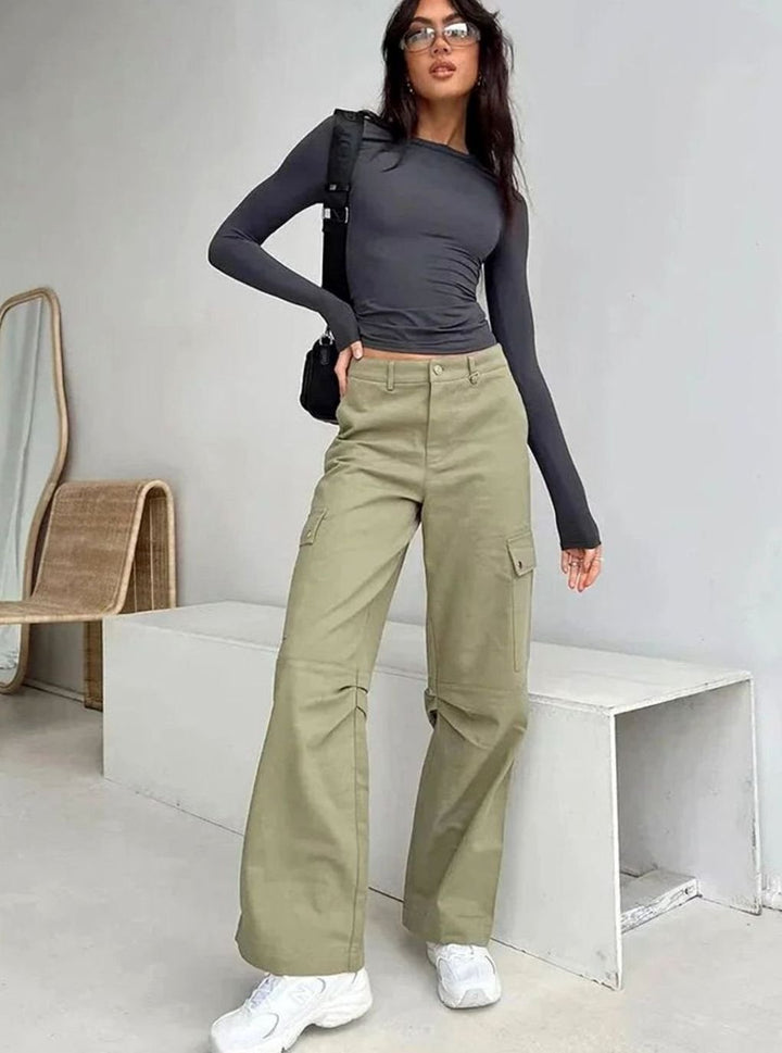 Women's Slim-Fit Stretchy Long Sleeve Crop Top
