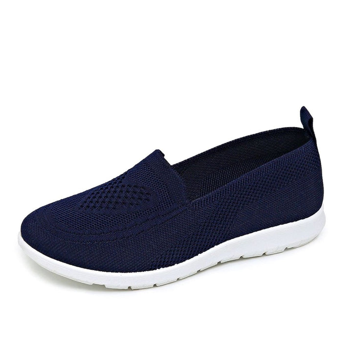 Women's Slip-On Mesh Breathable Casual Flat Trainers - Blue Style 1