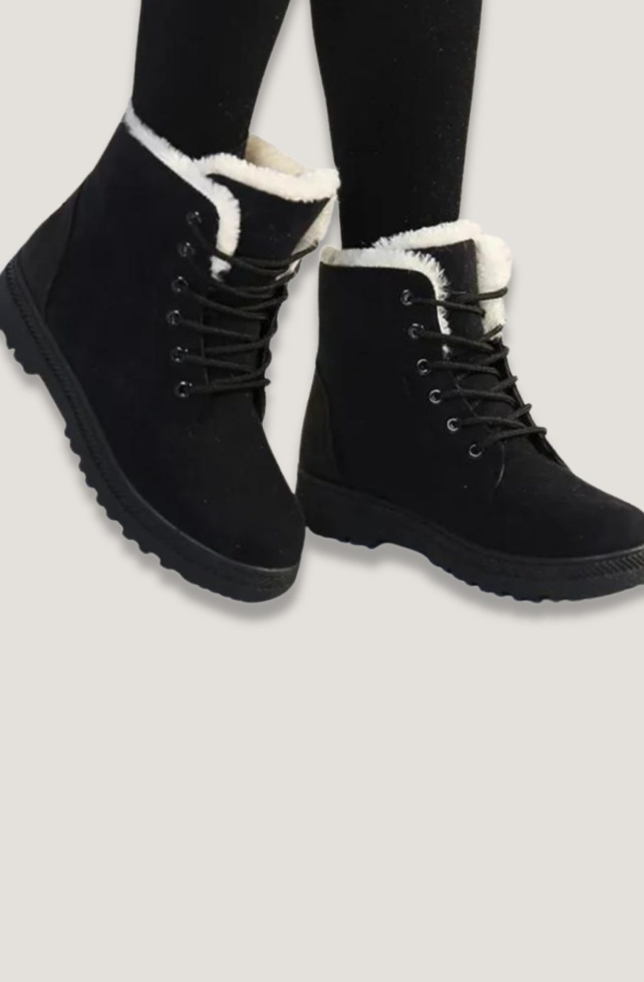 Women's Slip-Resistant Faux-Suede Lace-Up Ankle Boots Fleece Lined