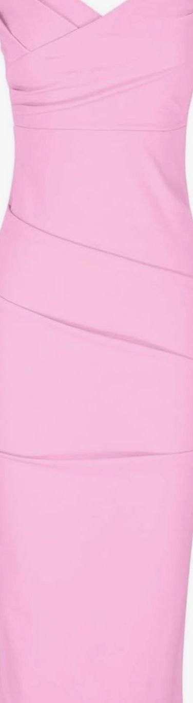 Women's Strapless Bodycon Midi Cocktail Dress Back Slit