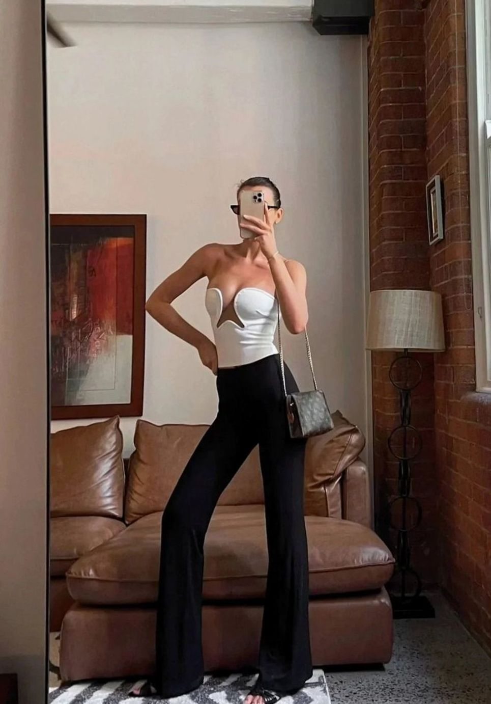 Women's Strapless Wavy Cutout Structured Bustier Top