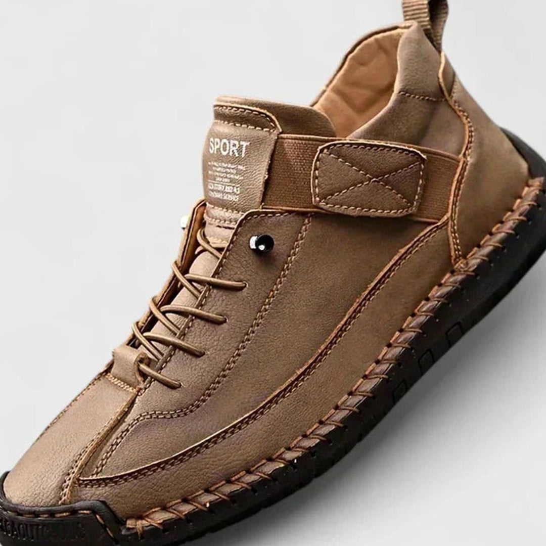 Women's Suede Lace-Up Comfort Flat Trainers - Khaki