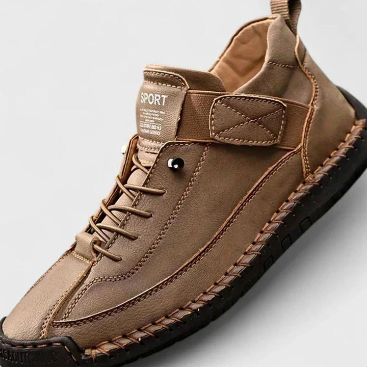 Women's Suede Lace-Up Comfort Flat Trainers - Khaki