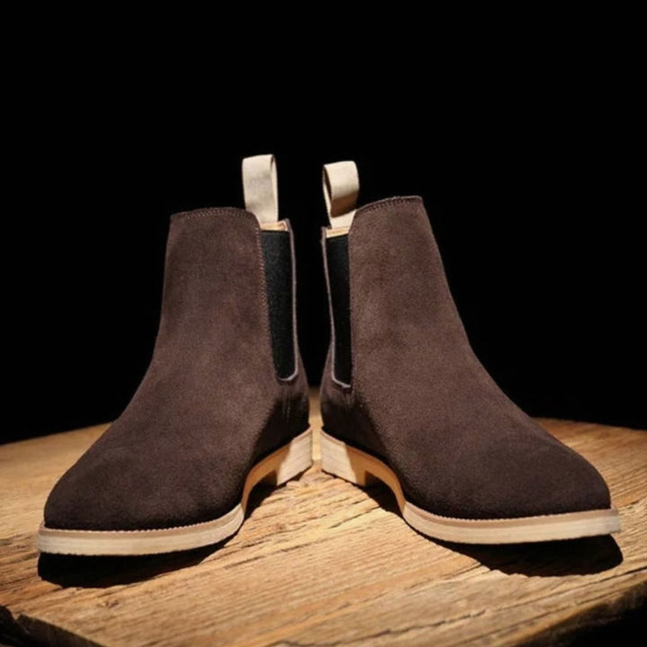 Women's Suede Slip-On Chelsea Ankle Boots Non-Slip Sole