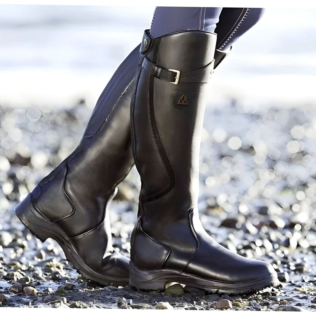 Women's Tall Equestrian Knee-High Riding Boots - Black