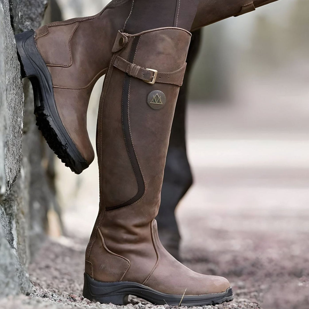 Women's Tall Equestrian Knee-High Riding Boots - Dark Brown