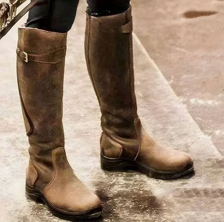 Women's Tall Equestrian Knee-High Riding Boots - Brown