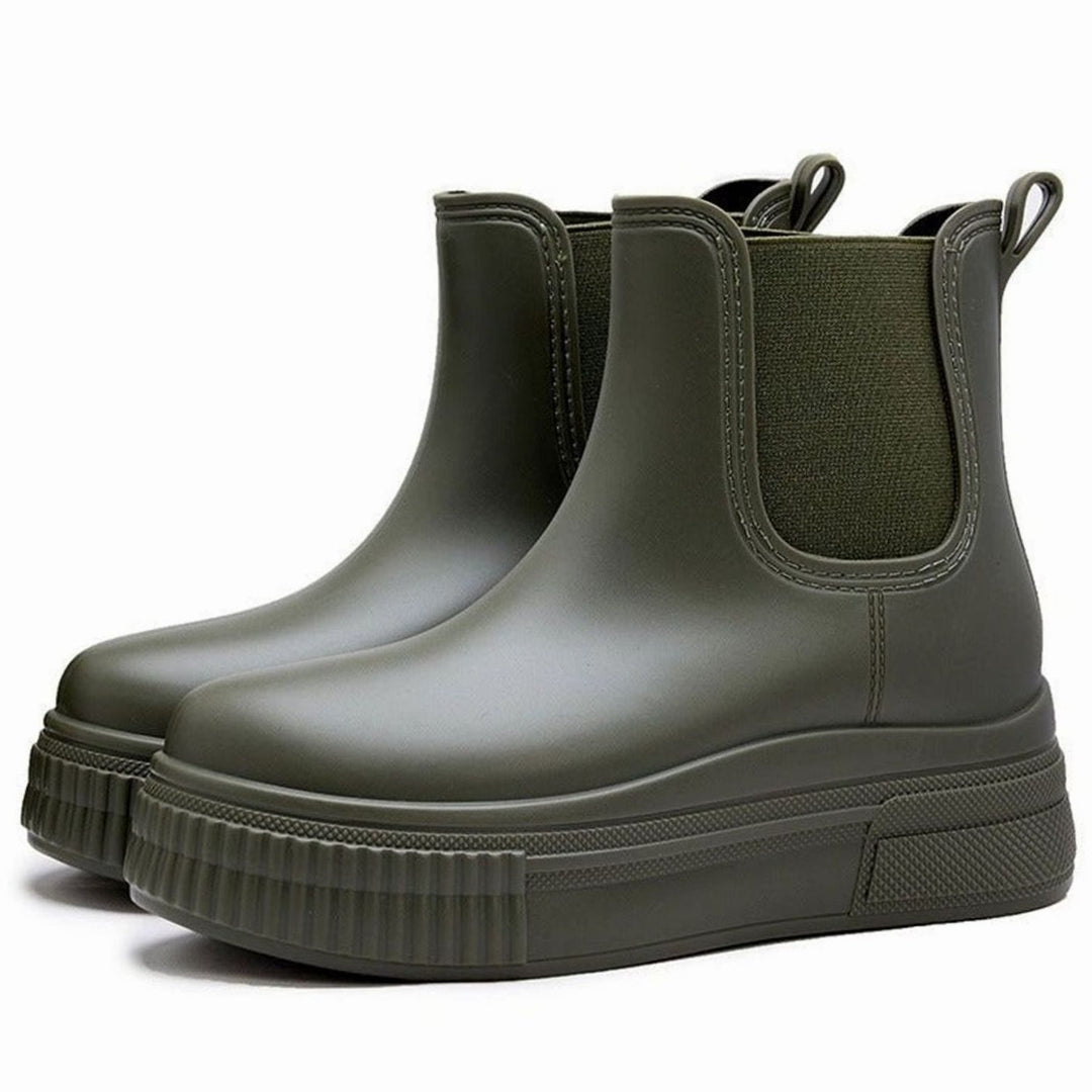 Women's Waterproof Chunky Platform Slip-On Chelsea Boots