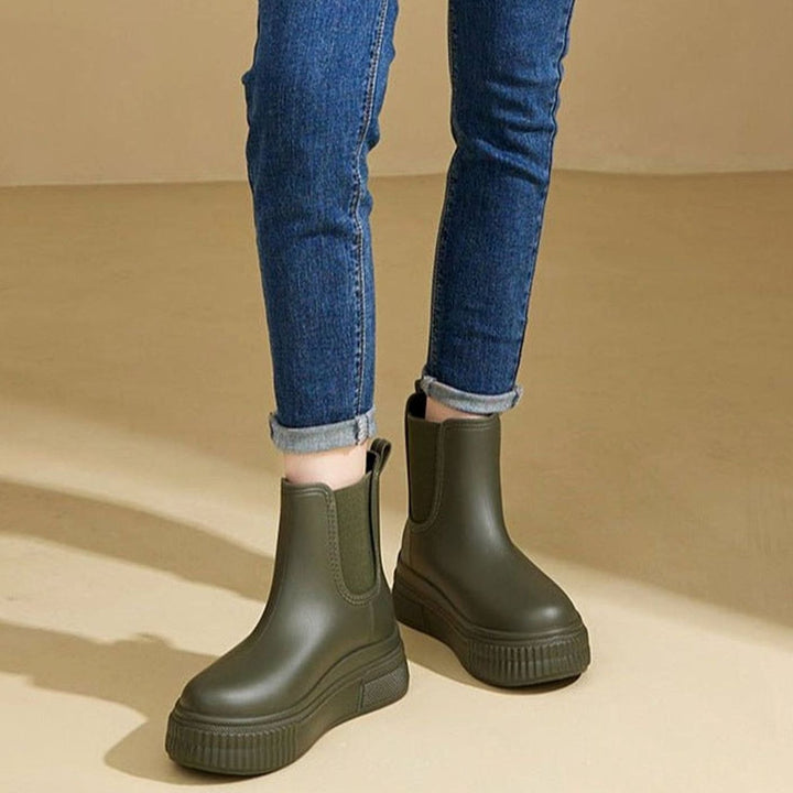 Women's Waterproof Chunky Platform Slip-On Chelsea Boots