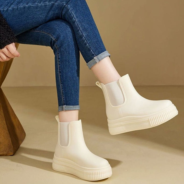 Women's Waterproof Chunky Platform Slip-On Chelsea Boots