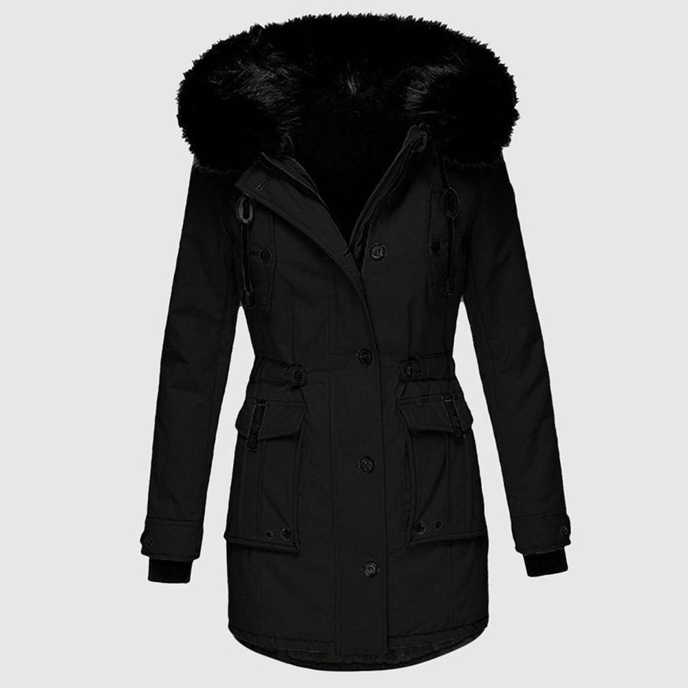 Women's Waterproof Hooded Faux-Fur Trim Parka Winter Coat
