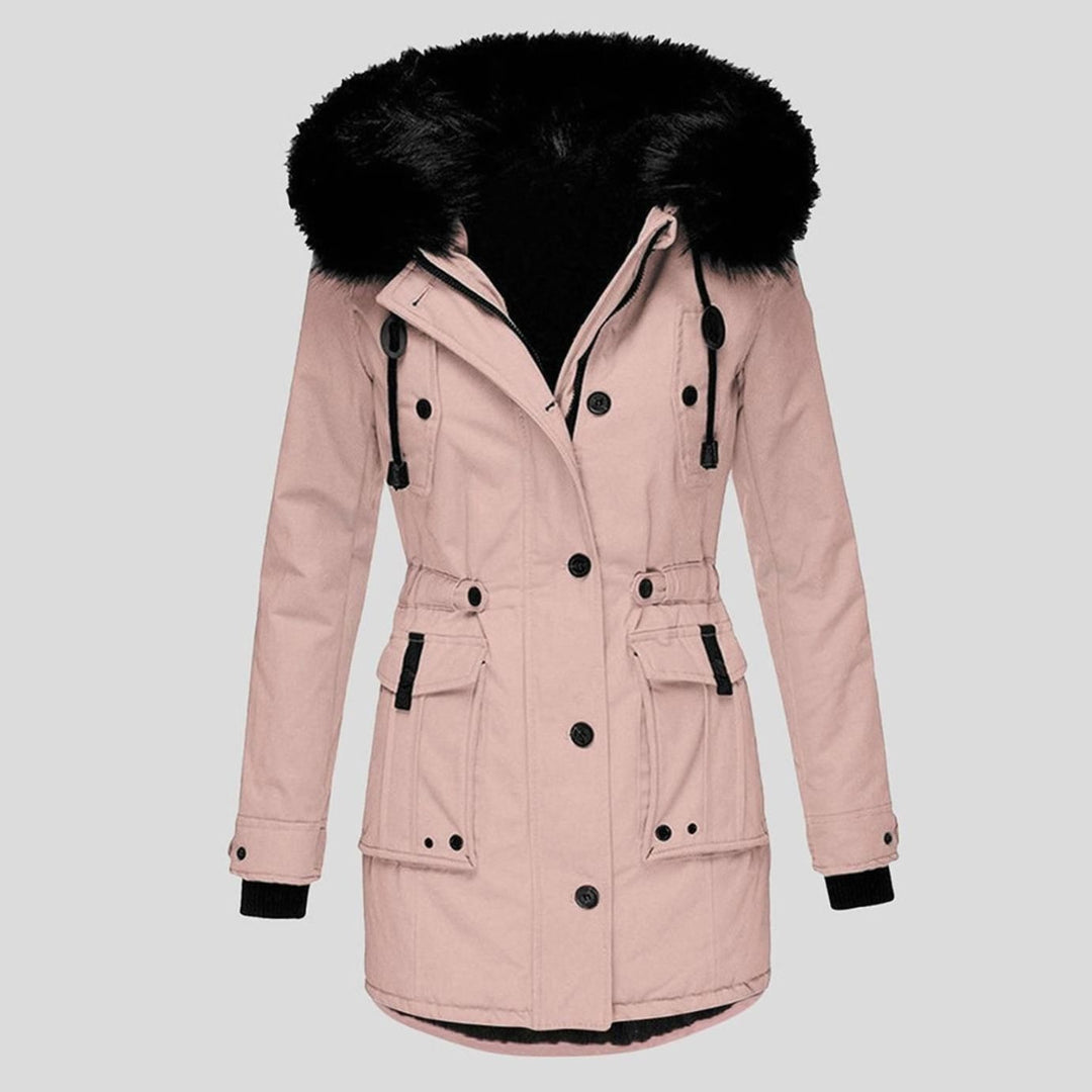 Women's Waterproof Hooded Faux-Fur Trim Parka Winter Coat