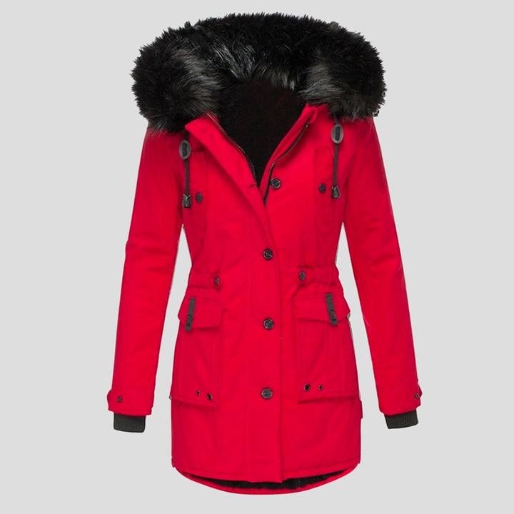 Women's Waterproof Hooded Faux-Fur Trim Parka Winter Coat