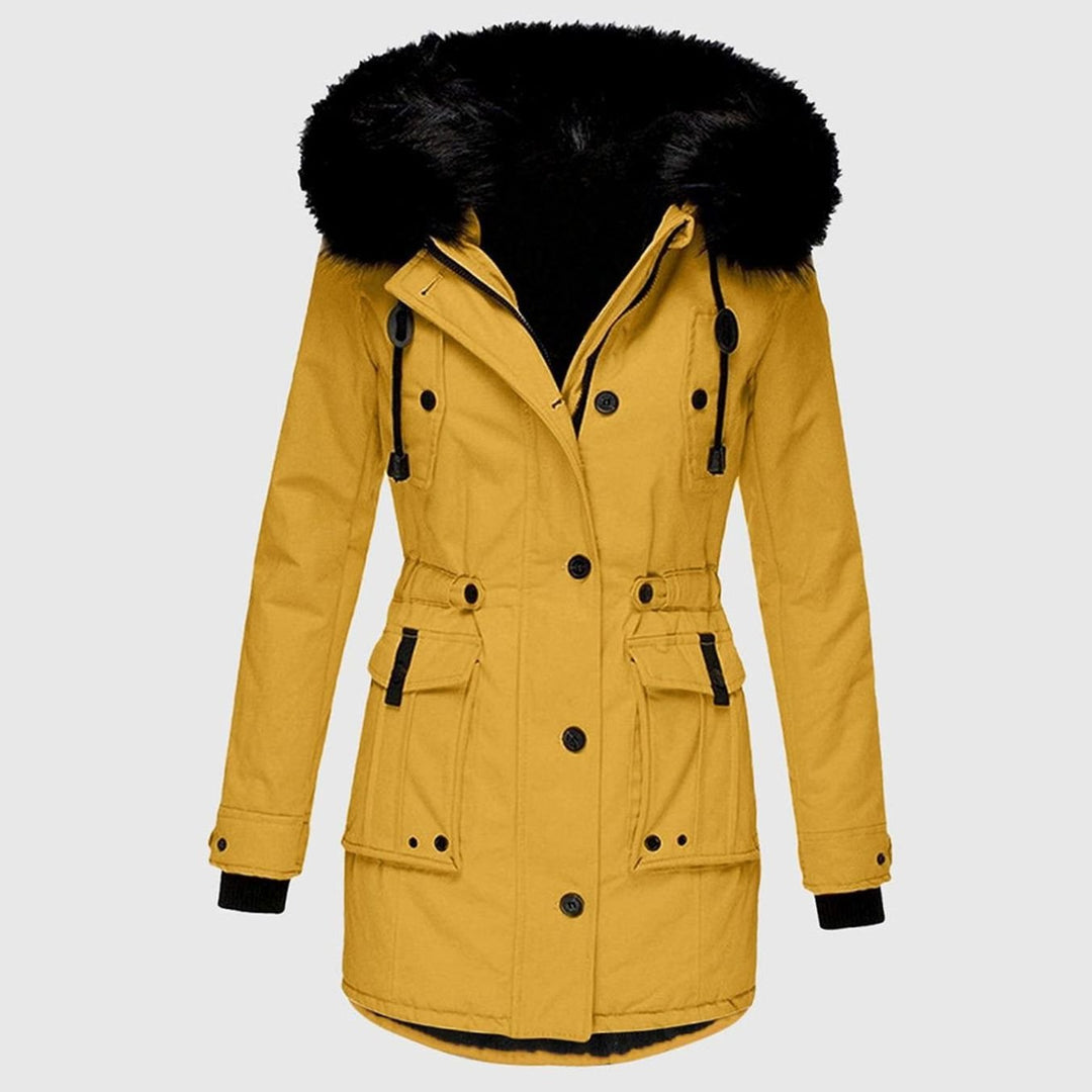 Women's Waterproof Hooded Faux-Fur Trim Parka Winter Coat