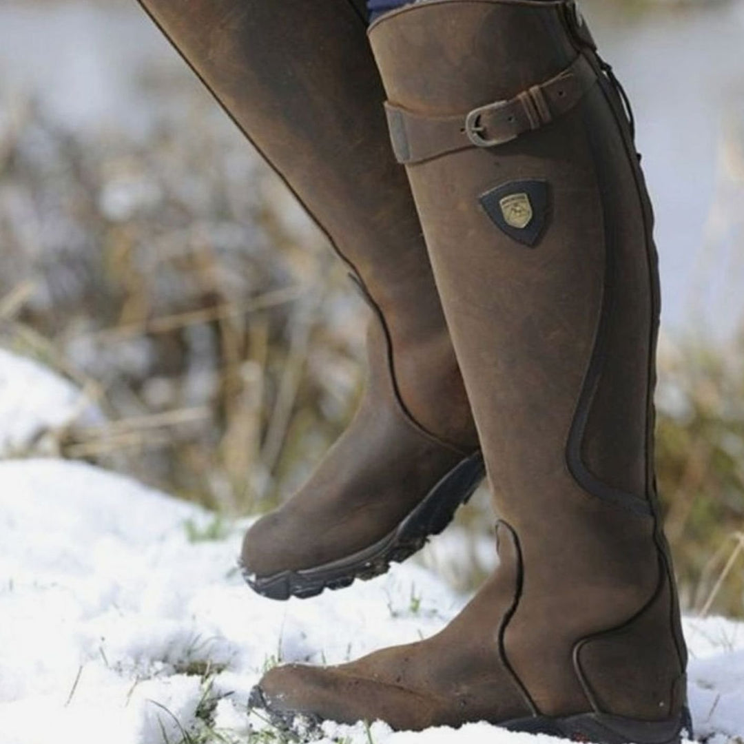 Women's Waterproof Non-Slip Cushioned Knee-High Leather Boots