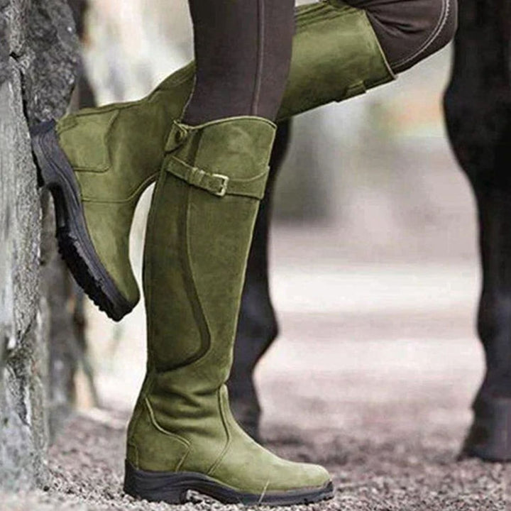 Women's Waterproof Non-Slip Cushioned Knee-High Leather Boots