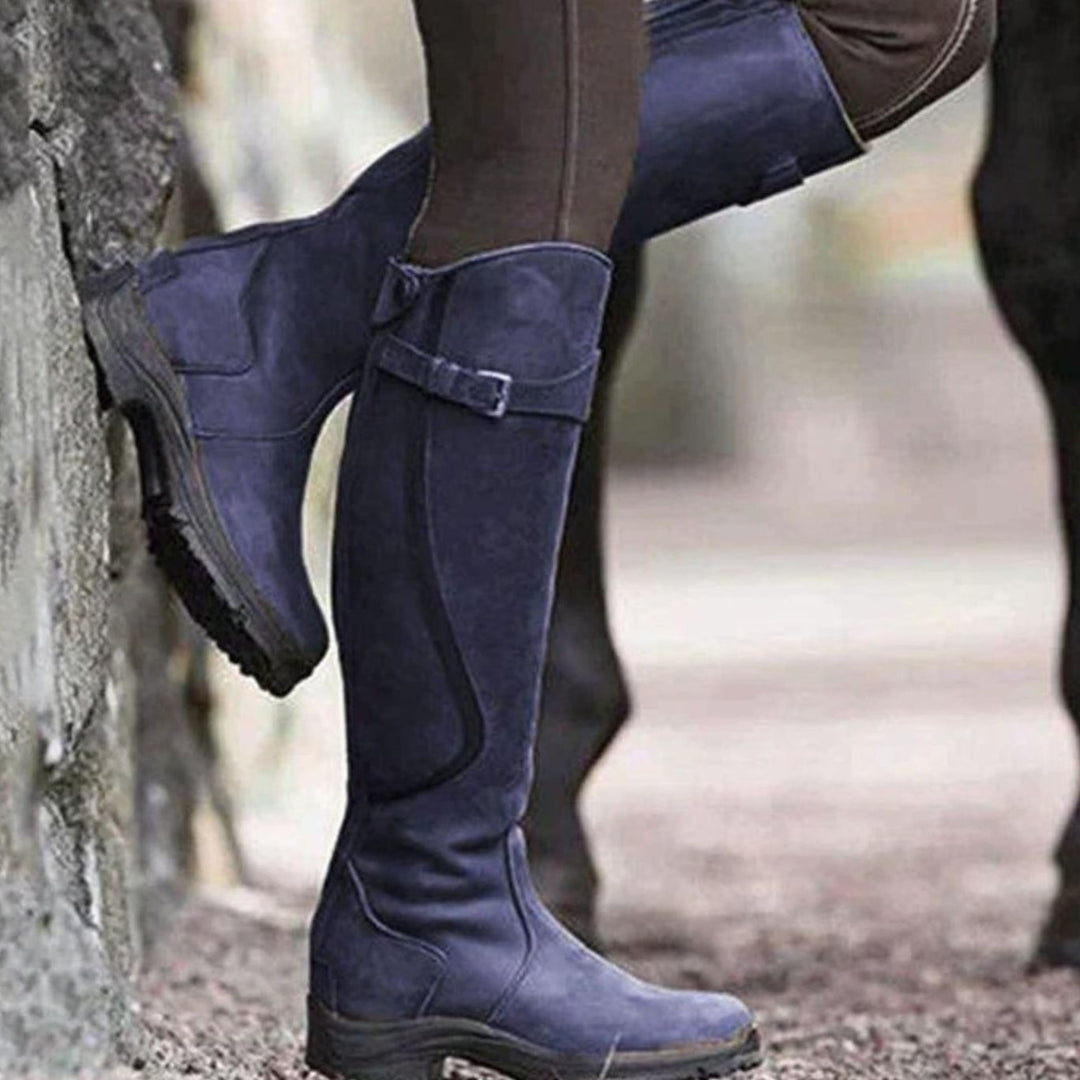 Women's Waterproof Non-Slip Cushioned Knee-High Leather Boots