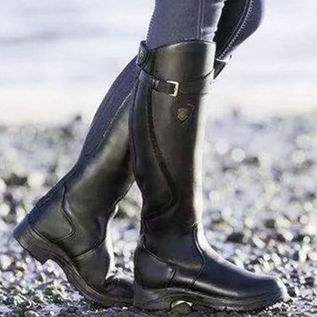 Women's Waterproof Non-Slip Cushioned Knee-High Leather Boots