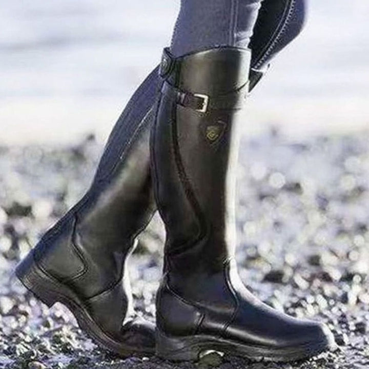 Women's Waterproof Non-Slip Cushioned Knee-High Leather Boots