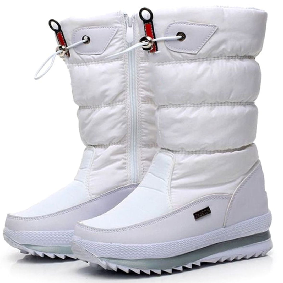 Women's Waterproof Non-Slip Quilted Snow Boots - White