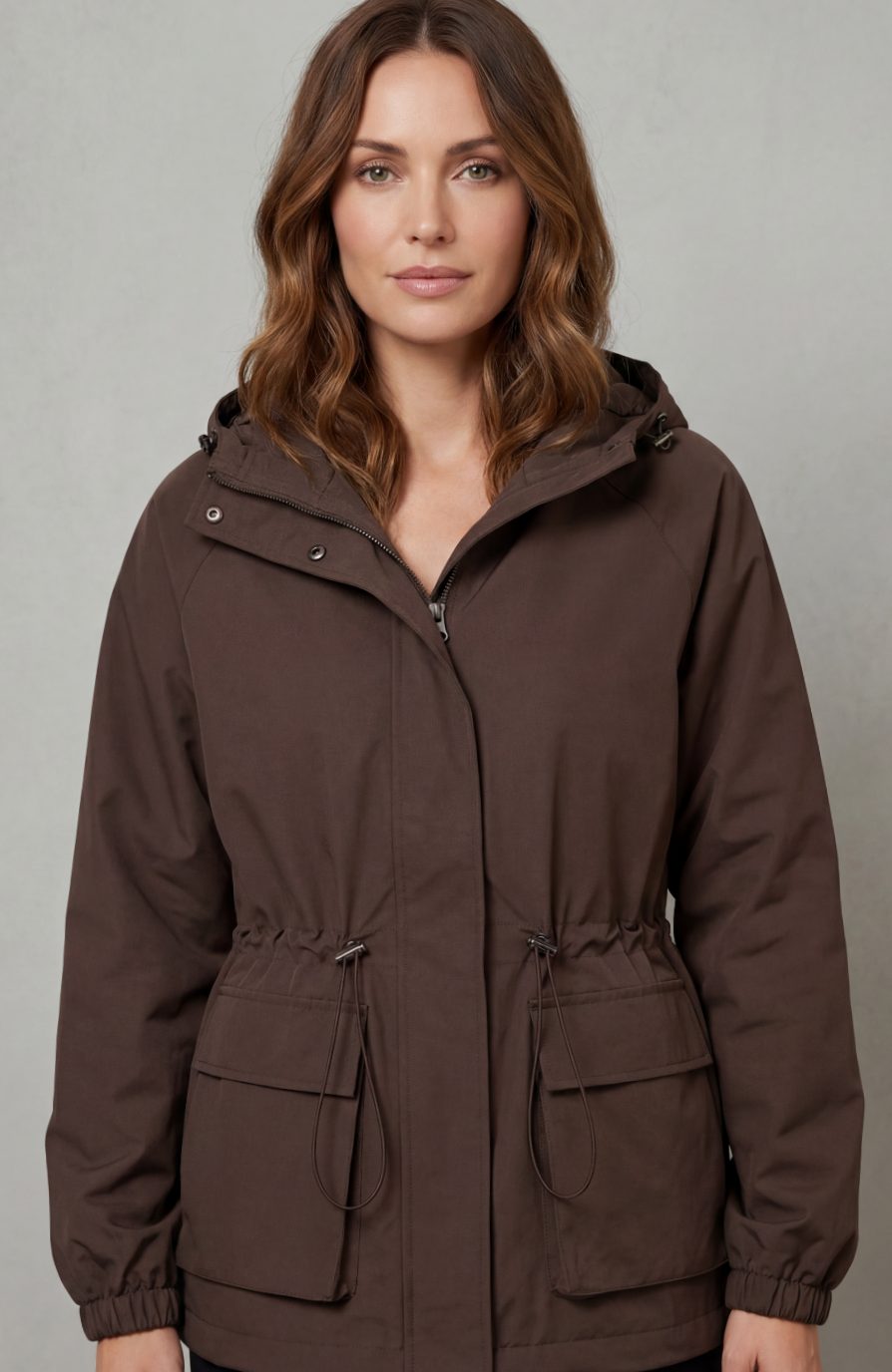 Women's Waterproof Utility Parka Drawstring Hooded Jacket